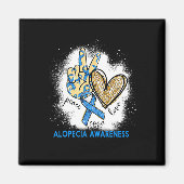 Aimant Peace Love Cure Bleached Alopecia Sensibilisation (Devant)