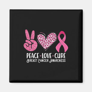 Aimant Peace Love Cure Breast Cancer Sensibilisation Guer