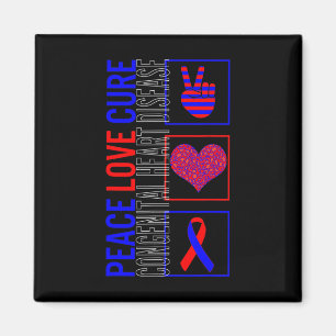 Aimant Peace Love Cure Congénitale Maladie cardiaque Sens