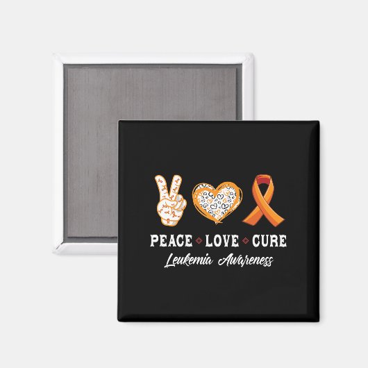 Aimant Peace Love cure Leukemia sensibilisation hommes fe (Recto/Verso)