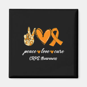 Aimant Peace Love Cure Orange Ribbon Crps de sensibilisat
