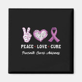 Aimant Peace Love cure Pancreatic cancer aware (Devant)