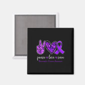 Aimant Peace love cure Pancreatic Cancer Awareness mois (Recto/Verso)