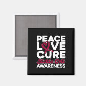 Aimant Peace Love Cure Sickle Cell Awareness 1 (Recto/Verso)