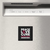Aimant Peace Love Cure Sickle Cell Awareness 1 (In Situ (Lave-vaisselle))