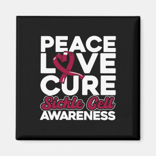Aimant Peace Love Cure Sickle Cell Awareness 1