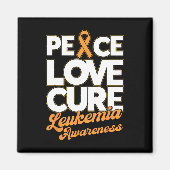 Aimant Peace Love Cure Support Leukemia Sensibilisation R (Devant)