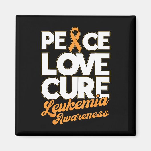 Aimant Peace Love Cure Support Leukemia Sensibilisation R (Devant)