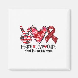 Aimant Peace Love Cure Tie Dye Sensibilisation aux maladi