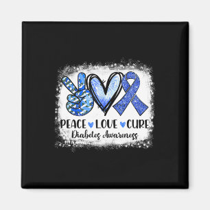 Aimant Peace Love Cure Type 1 Sensibilisation au diabète 