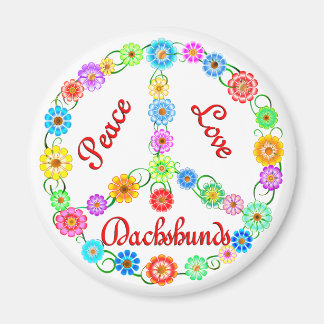 Aimant Peace Love Dachshunds