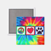 Aimant Peace, love, dog; pavprint (Recto/Verso)