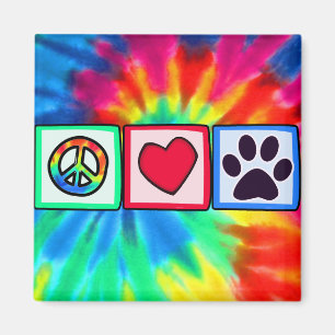 Aimant Peace, love, dog; pavprint