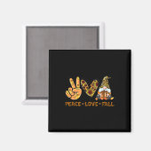 Aimant Peace Love Fall Fun Gnome Autumn Lover Citrouilles (Recto/Verso)