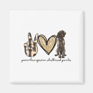 Aimant Peace Love Gsp Allemand Pointer Pointer Dog Log