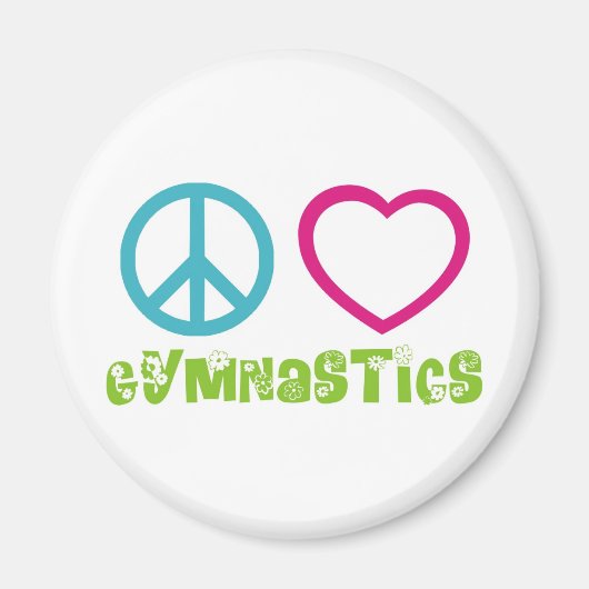 Aimant Peace Love Gymnastique (Devant)