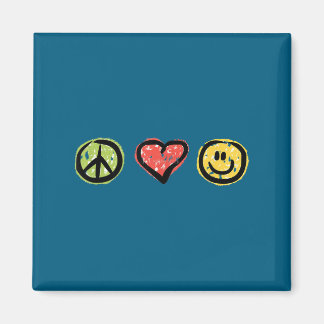 Aimant Peace Love Hapness Insrational Hipe Gift 