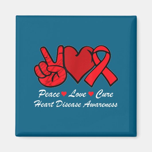 Aimant Peace Love Heart Disease Awareness Chd Suprt Wear  (Devant)