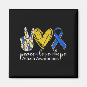 Aimant Peace Love Hope Ataxia Awareness Tee-shirt Blue Ri