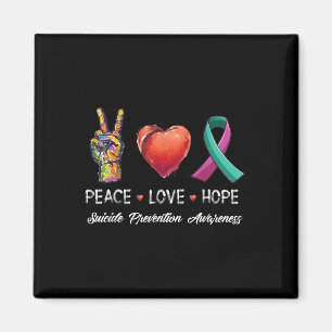 Aimant Peace Love Hope Suicide Prevention Awareness Men W