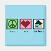 Aimant Peace Love Immobilier (Devant)