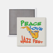 Aimant Peace Love Jazz Fest Sax (Recto/Verso)