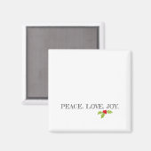 Aimant Peace Love Joy Holly Joyeux Noël Holiday (Recto/Verso)