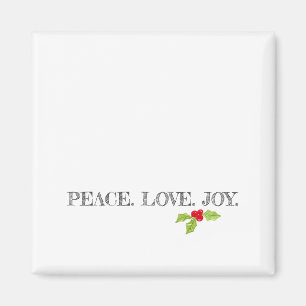 Aimant Peace Love Joy Holly Joyeux Noël Holiday