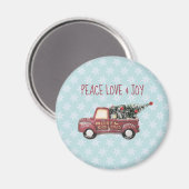 Aimant Peace Love & Joy Toy Camion Joyeux Noël (Recto/Verso)