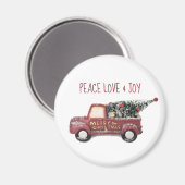 Aimant Peace Love & Joy Toy Camion Joyeux Noël (Recto/Verso)