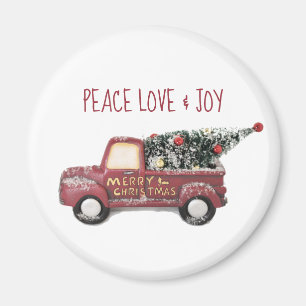 Aimant Peace Love & Joy Toy Camion Joyeux Noël