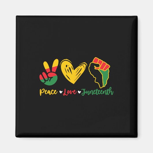 Aimant Peace Love Junetten Black Pride Freedom 4th Of J (Devant)