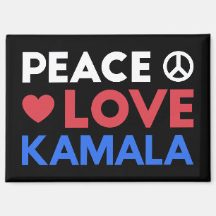 Aimant Peace Love Kamala I - Kamala Harris Pour Président