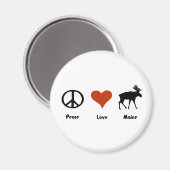 Aimant Peace Love Maine (Recto/Verso)