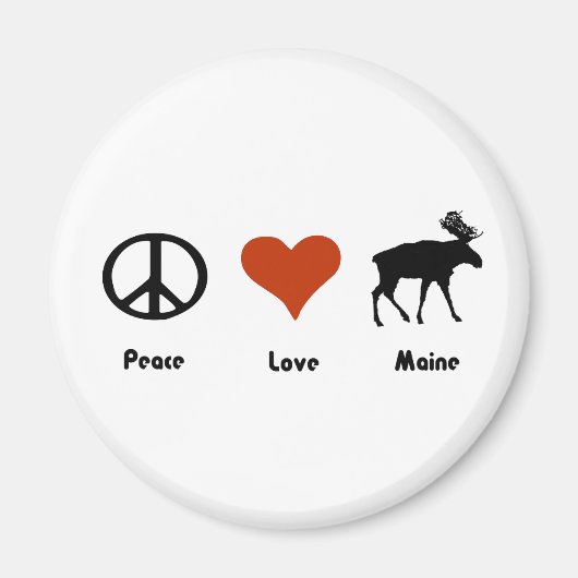 Aimant Peace Love Maine (Devant)