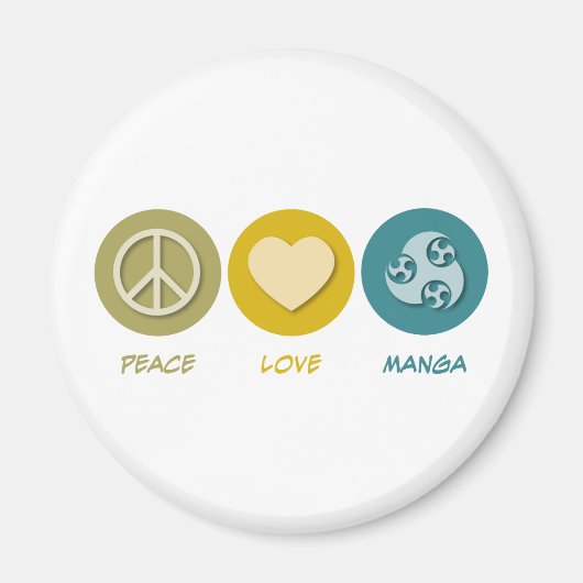 Aimant Peace Love Manga (Devant)