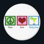 Aimant Peace Love Margaritas<br><div class="desc">J'aime les délicieuses margaritas. Un mignon aimant de barman.</div>