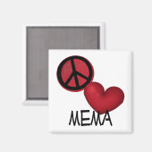 Aimant Peace Love Mema (Recto/Verso)