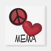 Aimant Peace Love Mema (Devant)