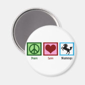 Aimant Peace Love Mustangs (Recto/Verso)