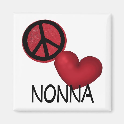 Aimant Peace Love Nonna (Devant)