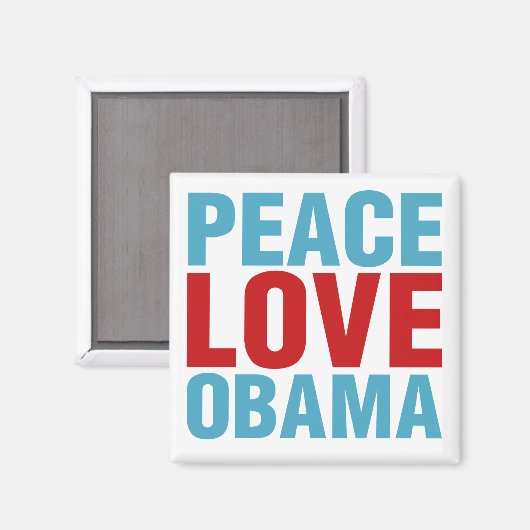 Aimant Peace Love Obama (Recto/Verso)