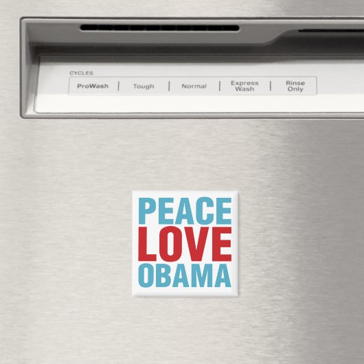 Aimant Peace Love Obama (In Situ (Lave-vaisselle))