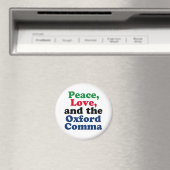 Aimant Peace Love Oxford Comma English Grammar Humour (In Situ (Lave-vaisselle))
