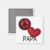 Aimant Peace Love Papa (Recto/Verso)