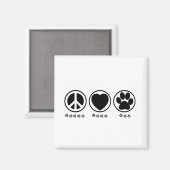 Aimant Peace Love Paw (Recto/Verso)