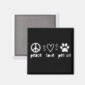Aimant Peace Love Pet Sit (Recto/Verso)