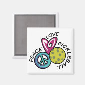 Aimant Peace Love Pickleball (Recto/Verso)