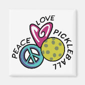 Aimant Peace Love Pickleball (Devant)