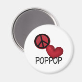 Aimant Peace Love PopPop (Recto/Verso)